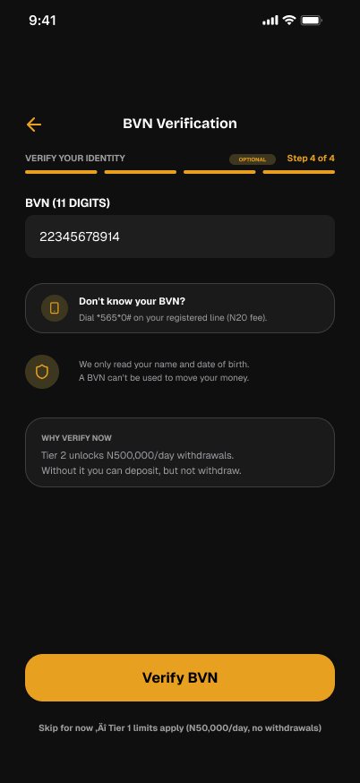 BetAlmighty BVN step screen: Optional, with skip terms stated