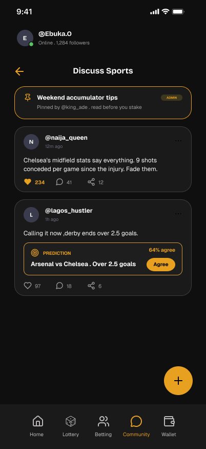 BetAlmighty Feed screen: Predictions people can agree with