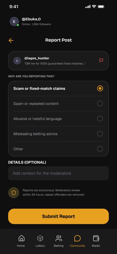 BetAlmighty Report post screen: Scam or fixed-match claims