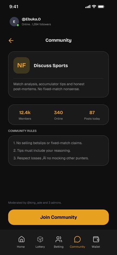 BetAlmighty Community rules screen: Written to block betting scams